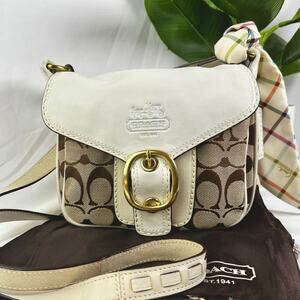 COACH Bleecker Signature Jenny Crossbody bag Gold Hardware With Twilly 11593